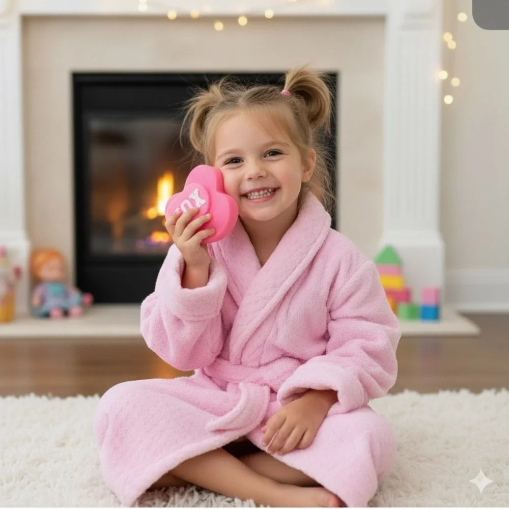 Betsey Johnson Kids Pink Love Me Deluxe Gift Collection -Robe Spa Set